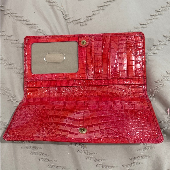 Brahmin Bailee Punchee Coral Leather Tote with Matching Wallets - Picture 5 of 6